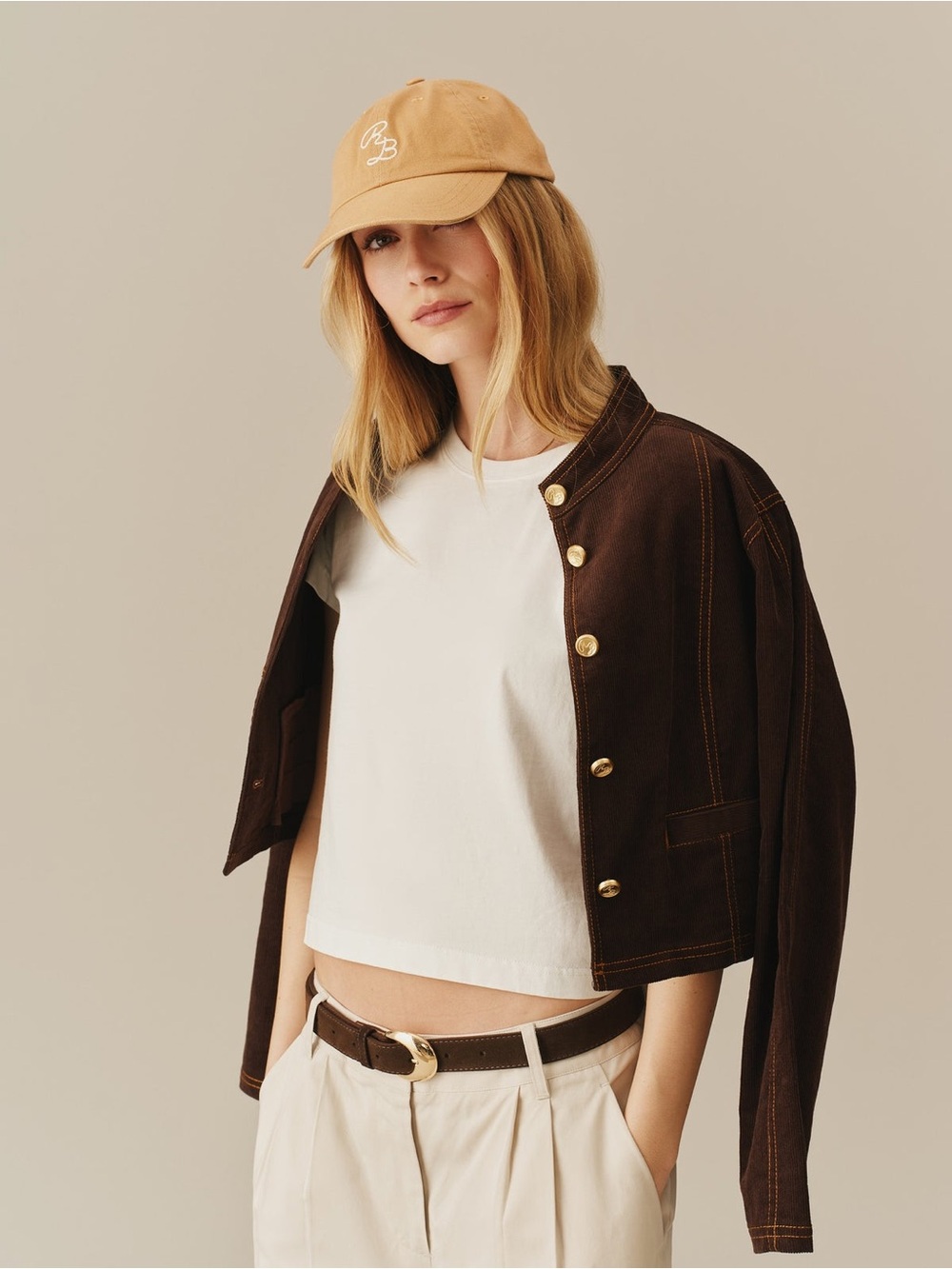 Rowing Blazers Women’s Corduroy Jacket in Brown 100% Cotton - Picture 3 of 7